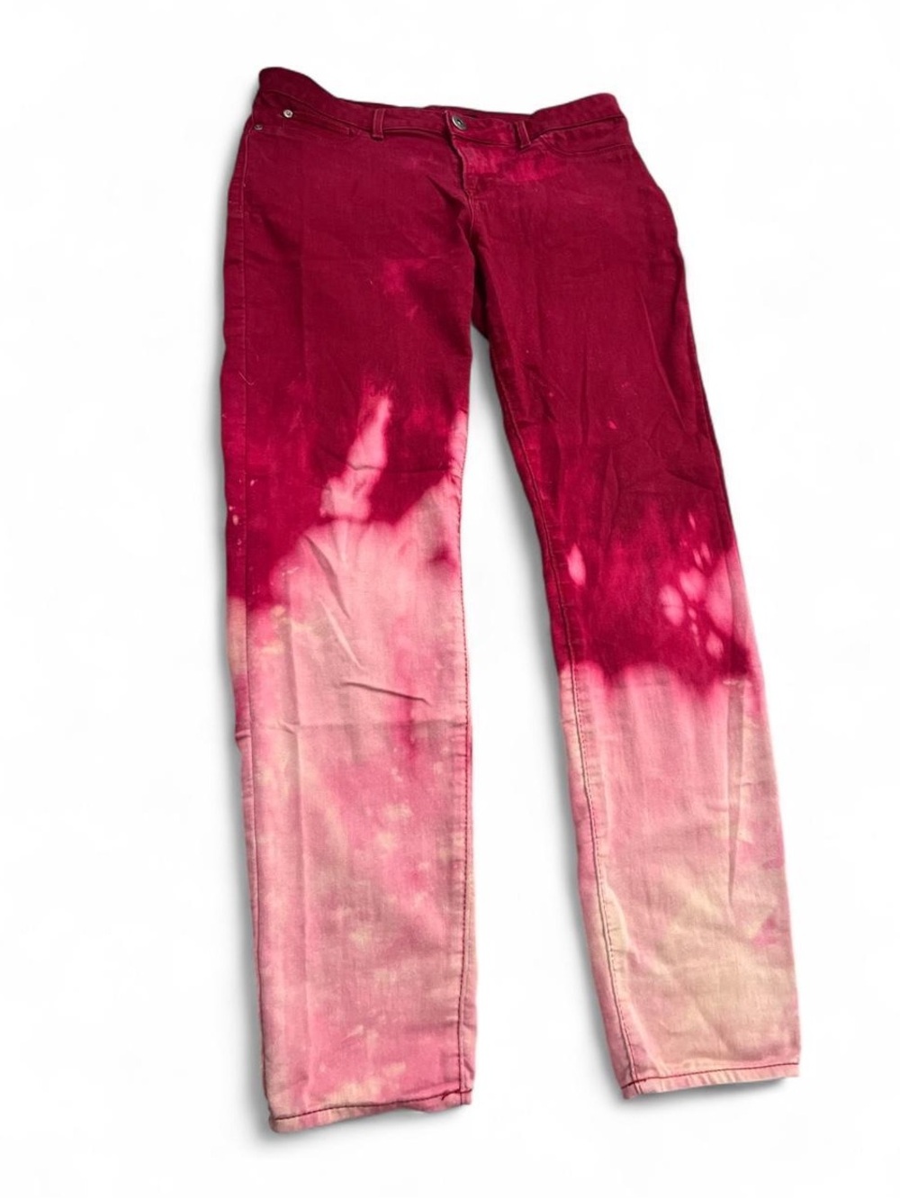 Vintage Jordache Red to Pink Dip-Dye Ombre Jeans